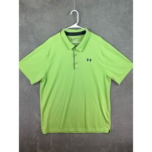 Under Armour Polo Shirt Men's 3XLT Tall  Performance UA golf Neon Green Rugby